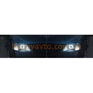 Фары тюнинг Dacia/Renault Logan 2006-2009 с линзами G5 и ангельскими глазками